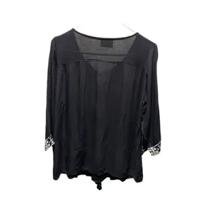 SOLITO size M embroidered beaded Viscose tassel peasant top Anthropologie. thumbnail 2