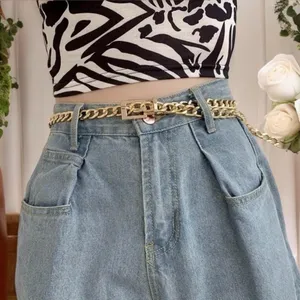 Stylish Chain Belt Casual‎ Golden Plated Metal Waist Chain Adjustable One Size thumbnail 2
