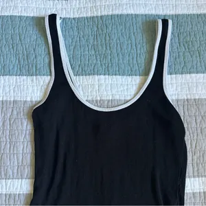 ASOS Black White Ribbed Bodysuit 4 S Tank thumbnail 4