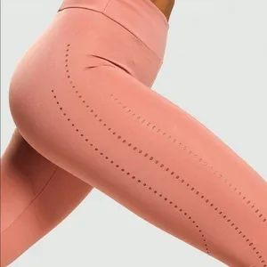 Gym Shark Leggings Size Medium Blush Pink Laser Cut Gym Yoga Logo Sporty thumbnail 4