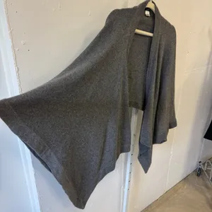 Talbots‎ Cashmere Blend Open Front Shawl Sweater Grey Womens O/S One Size thumbnail 3