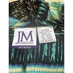 JM COLLECTION Black Blue Summer Sleeveless Stretch Maxi Shift Dress Size 3X thumbnail 7