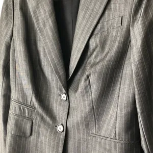 LOFT | Gray Pinstriped Wool Blend Blazer Sz 10 thumbnail 3