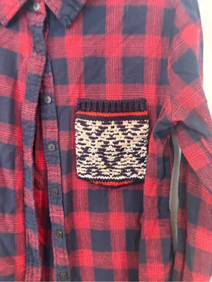 BKE red plaid button down shirt thumbnail 3