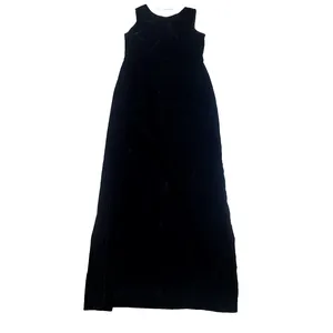 VTG Scott McClintock Black Velvet Maxi Dress Sz 12 USA Made Sleeveless Slit thumbnail 14