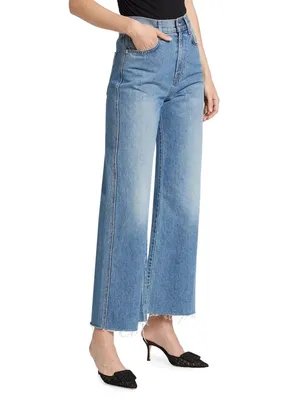 NWT Veronica Beard Taylor in Wanderer Dust High Rise Wide-Leg Cropped Jeans 26 thumbnail 2