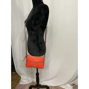 Dooney & Bourke Ginger Pouchette Crossbody Pebble Leather RED/ORANGE thumbnail 3