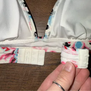 Kate Spade Swim Ikat Pattern Pink and Black Halter Bikini Top thumbnail 7