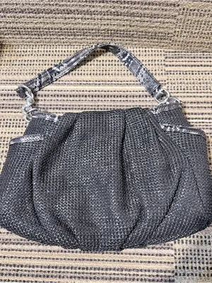 Simply Vera Vera Wang Black Woven Hobo with Silver Accent snakeskin print thumbnail 9