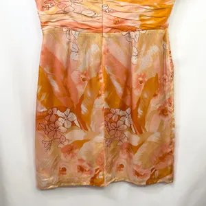 Talbots Size 12P Silk Dress Orange Ruched‎ Formal Spring Easter Church 1121 thumbnail 8