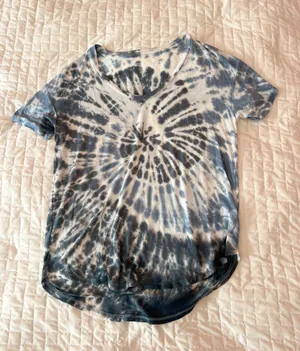 American Eagle Soft & Sexy Blue Multi-Colored Tie Dye Tee Size XXS thumbnail 1