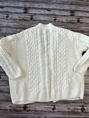 Altar'd State Coastal Ivory Cable Knit Button Cardigan Size XS thumbnail 2
