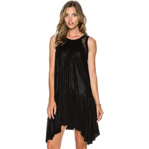 Free‎ People Fairy Goth Swing Black Polka Dots Asymmetrical Dress NWT Size S thumbnail 13