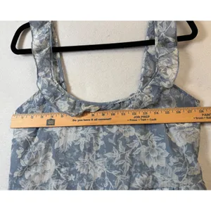 And Now This Blue Floral Bubble Hem Mini Dress Ruffle Smocked Back Plus Size 1X thumbnail 11