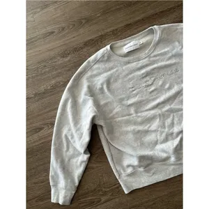 Calvin Klein Jeans Pullover Sweatshirt Womens XL Light Gray Crewneck Logo Fleece thumbnail 7