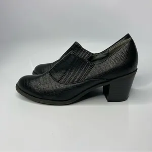 Relativity black‎ heeled booties faux leather size 10 thumbnail 3