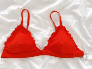 Aerie Orange Triangle Bikini Top Size L thumbnail 1