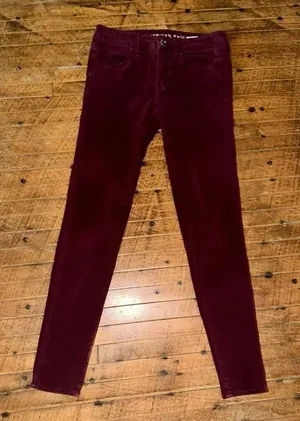 American Eagle size 2 maroon stretchy normcore jeggings thumbnail 1