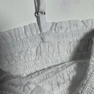 Madewell Smocked Ruched Crop Tank‎ Top White XL thumbnail 7