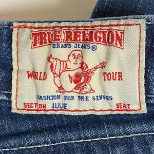 True Religion Womens Blue Embroidered Pockets Straight Leg Denim Jeans‎ Size 26 thumbnail 16