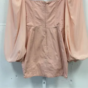 Oh Polly Pink Corset Top Balloon Long Sleeve Bodycon Mini‎ Dress Sz 2 thumbnail 8