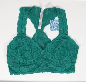NWT Size S Free People Racerback Bralette Green Gallon Unlined Bralette thumbnail 1