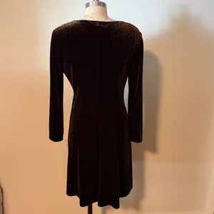Coldwater Creek Leopard Print Velvet Long Sleeve Dress thumbnail 4
