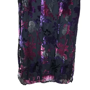 Taylor Womens 8 Black Floral Velvet Fully Lined Midi Dress NEW thumbnail 7