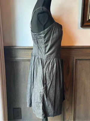 Vans Charcoal Gray Zip-Front Mini Sundress xl thumbnail 6