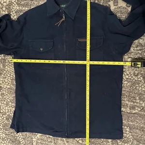 Lauren Ralph Lauren Women’s Size M Navy Blue Flannel Cotton Full Zip Jacket thumbnail 7