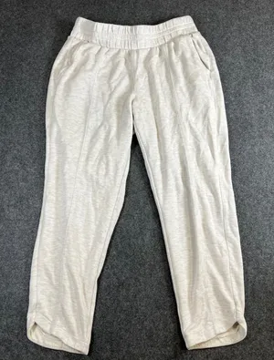 Danskin Womens Joggers Cream‎ Oatmeal Pintuck Tulip Hem Lounge Pants Size Medium thumbnail 1
