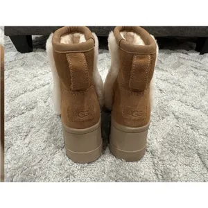 Ugg Brooklyn Sunburst Chestnut Suede Platform Boots Women's Size 10 thumbnail 7