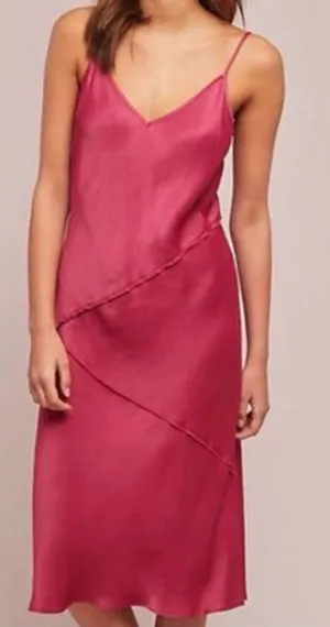 Anthropologie Saturday Sunday Women’s Small Berry Pink Midi Slip Dress thumbnail 1