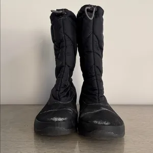 Lands' End Black Quilted Winter Boots Size 8.5B thumbnail 3