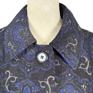 Briggs New York women's blazer jacket blue and black collared button down small thumbnail 5