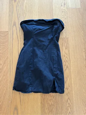 Runaway The Label Strapless Black Linen Bodycon Mini Dress Womens Size Medium thumbnail 3