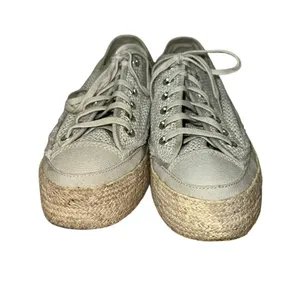 Converse Gray Knit Espadrille Platform Sneakers Women's‎ 8.5 thumbnail 3