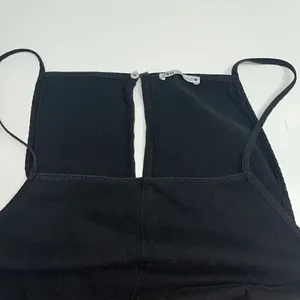 ZARA Black Pull-On Spaghetti Strap Cotton Romper w/ Attached Belt Straps- Large thumbnail 9