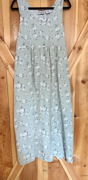 Vintage 90s Kathy Ireland Green Floral Maternity Dress Boho Cottagecore L thumbnail 1