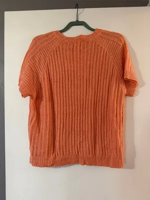 BiBi Bright Orange Short-Sleeve Crewneck Knit Top thumbnail 7