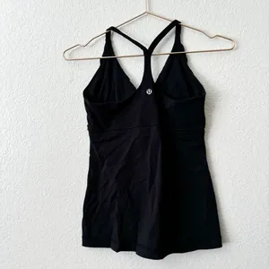 Lululemon Ruffle Front Black Sleeveless Top 8 thumbnail 2