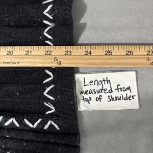 Wool Blend Sweater Vest Size Medium Black Ribbed Knit Cabincore Heritage Country thumbnail 8