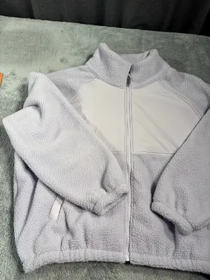 Blogilates Cozy Lavender purple Sherpa fleece Zip-Up Jacket XL thumbnail 2