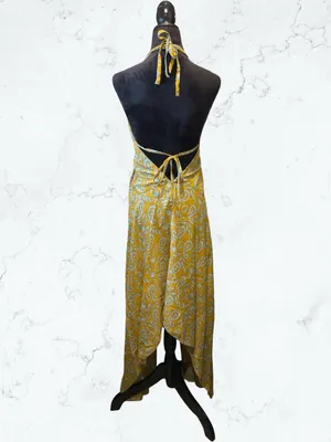 OCEAN BLUE APPAREL Halter Maxi Dress Boho Bohemian Paisley Shimmer Open Back thumbnail 8