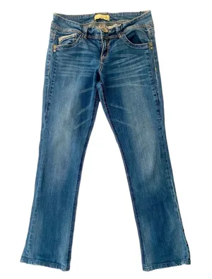 Artisan Crafted by jolt Low Rise Straight Back‎ Pocket Embroidered Jeans Size 9 thumbnail 1