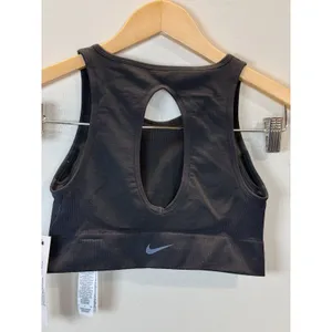 Nike Seamless Sports Bralette Womens Size S Black Keyhole Back 858733-010 thumbnail 5