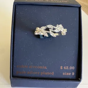 Sparkle Allure Ring Size 9 Cubic‎ Zirconia Pure Silver Plated Vine Design thumbnail 3