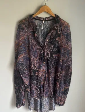 Free people My Best Top Sheer Paisley Tunic Medium thumbnail 2