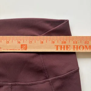 WILO The Label Ribbed High Waisted‎ Ruched Hem Leggings Women Size S Burgundy thumbnail 8