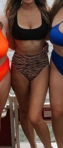 Animal Print High Waisted Swim Bottoms thumbnail 1